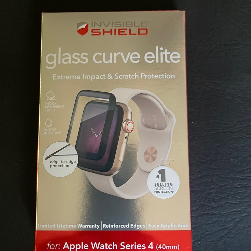 ZAGG INVISIBLE SHIELD Glass Curve Elite (Apple Series 4;40mm).  NEW/SEALED BOX